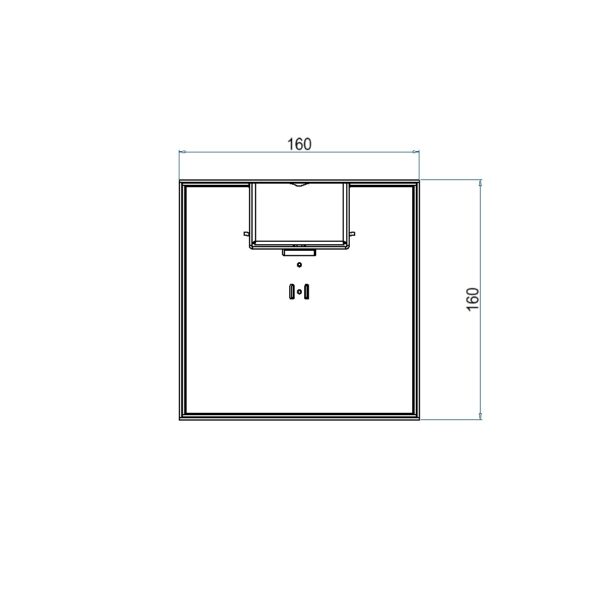 Produktbild UBD 167 251  -  Unterflur-Bodendose UBD 160 small inkl. Deckel mit Kante, geschlossen, 25mm Vertiefung und 1 Schnurauslass